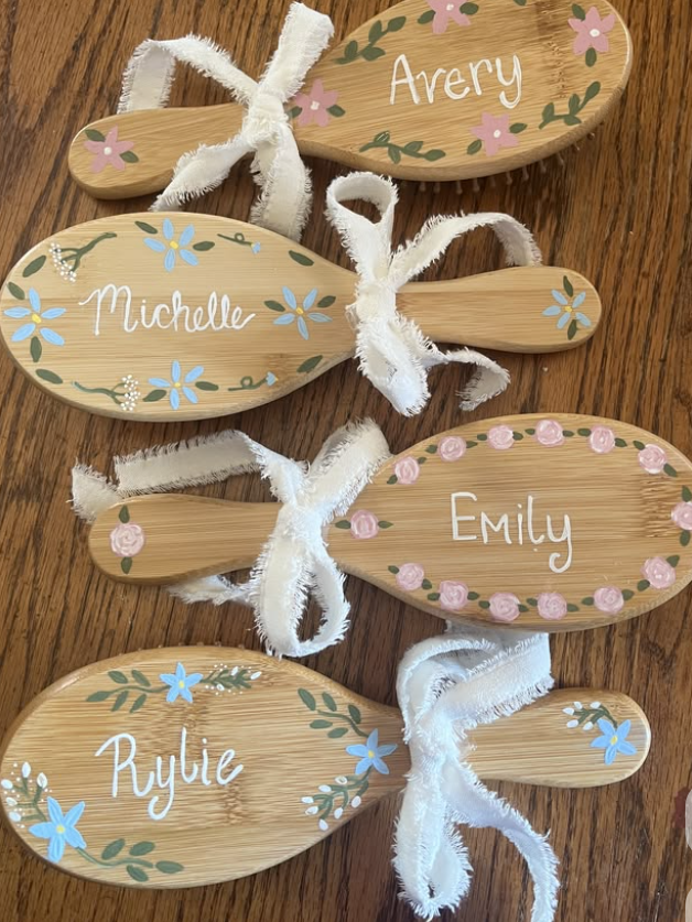 Hand-painted hairbrushes